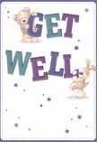 Infused with the spirit of Holland Park's close-knit neighbourhood, this get well card is a gentle expression of joy and solidarity. Two whimsical companions-a plush, cocoa-hued teddy and a floppy-eared pup-command attention as they cradle and nuzzle the playful, oversized letters spelling 'Get Well.' The vibrant teals and striking purples pop confidently against a clean, soft background, their tones reminiscent of a lush florist's shop filled with fresh bouquets and laughter on Clarendon Road. Scattered across the design, stardust-blue and plum-purple stars conjure up a sense of magic and possibility-sparkles of comfort that lift the spirits much like a surprise delivery of blooms to a friend in need. The illustrated fur almost invites a reassuring touch, echoing the cozy textures and loving care of expertly crafted get well arrangements. Balanced, bright, and brimming with optimism, this card delivers more than words-offering the same gentle warmth and hope that local Holland Park florists strive to send with every bouquet to those on the mend.